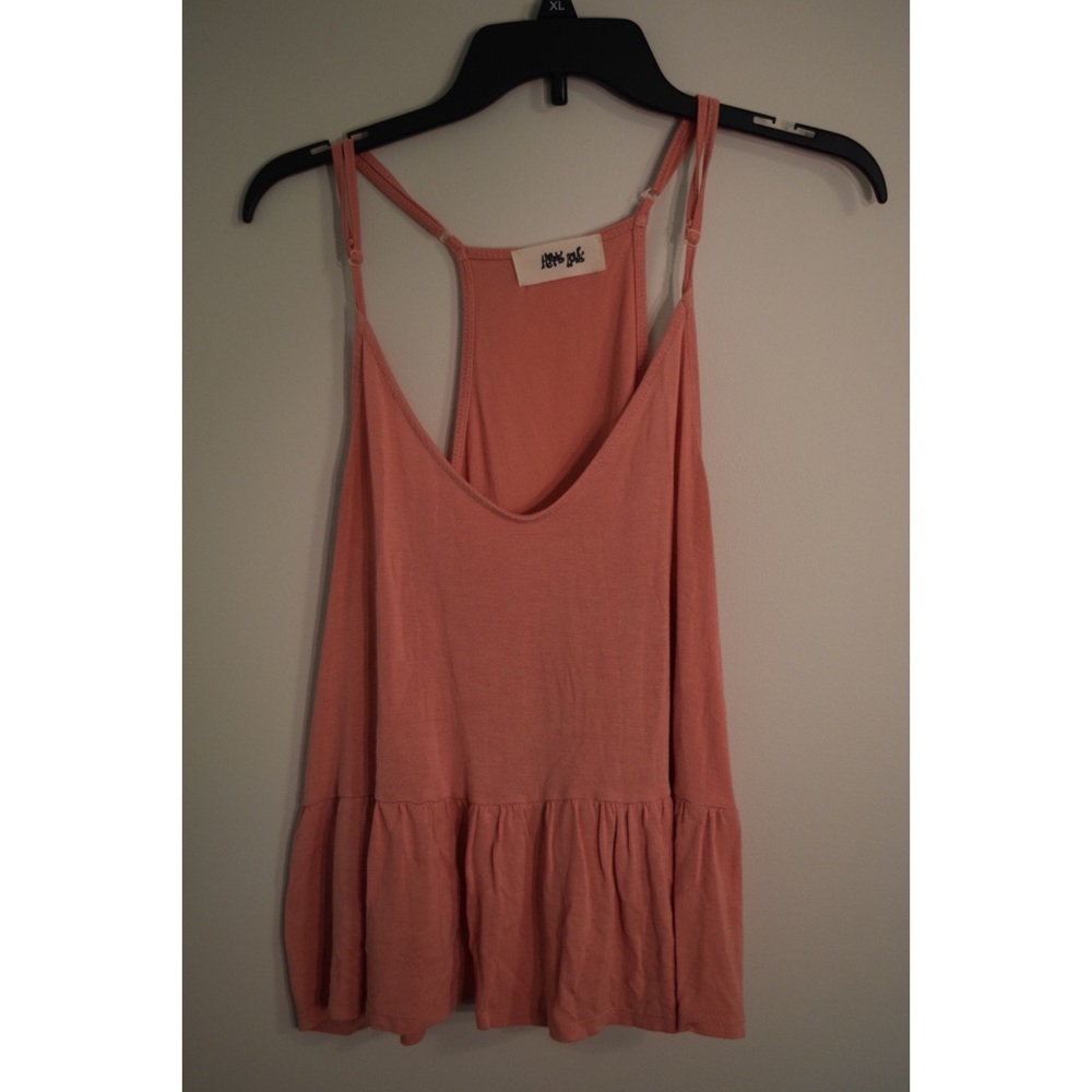 Light pink tank with ruffle detailing